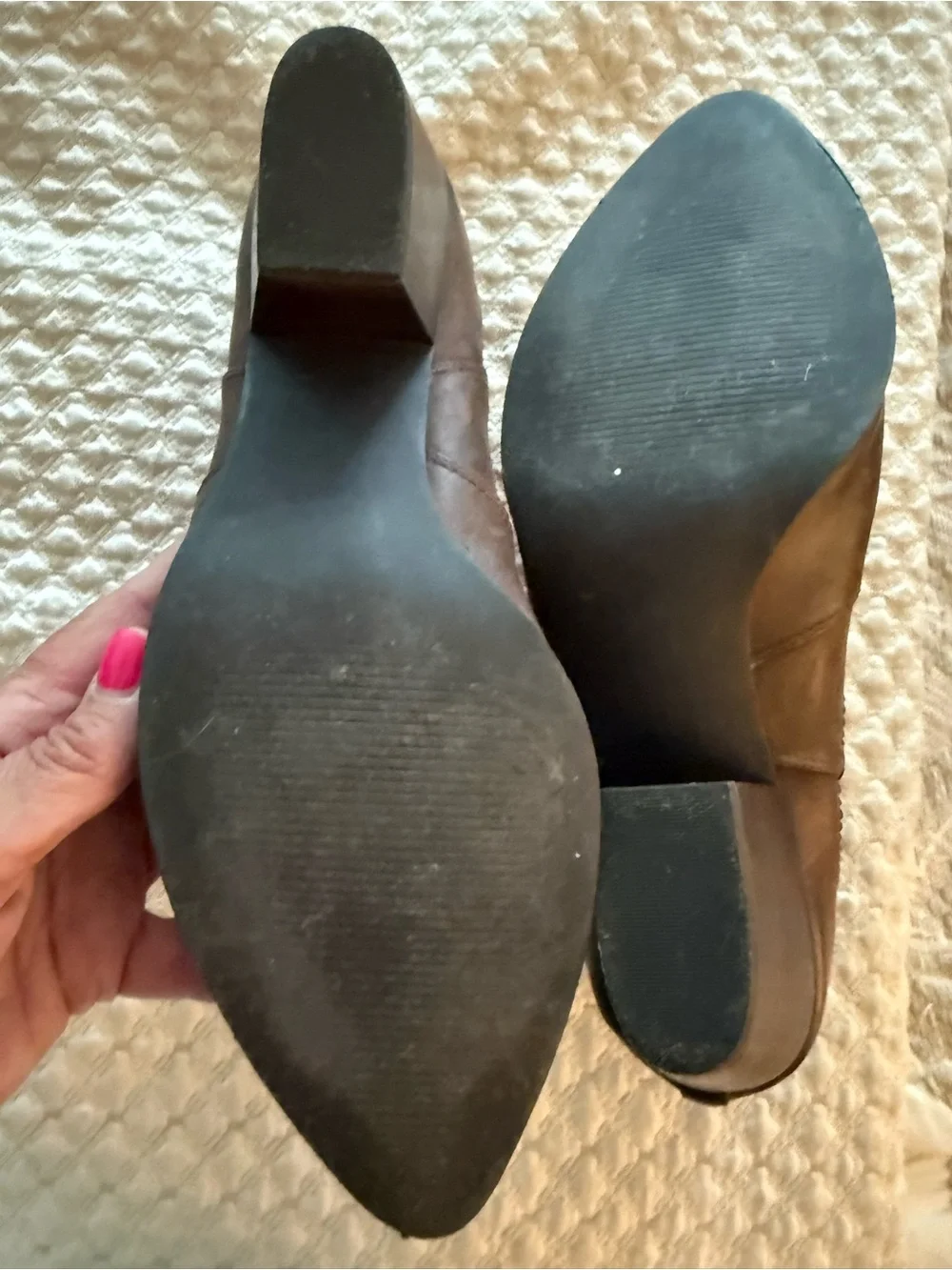 Bella Vita Brown Leather Chelsea Ankle Boots with Block Heel